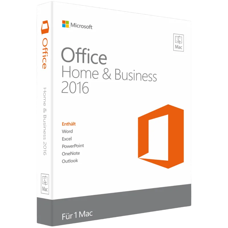 Microsoft Office Home and Business 2016 MAC Retail – BINDS to MS account